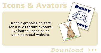 Rabbit graphics perfect for use as forum avators, livejournal icons or on your personal website.