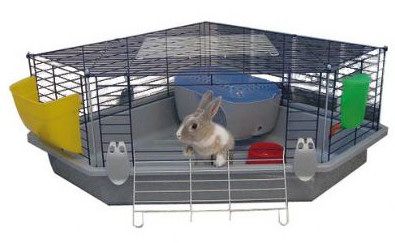 corner rabbit cage